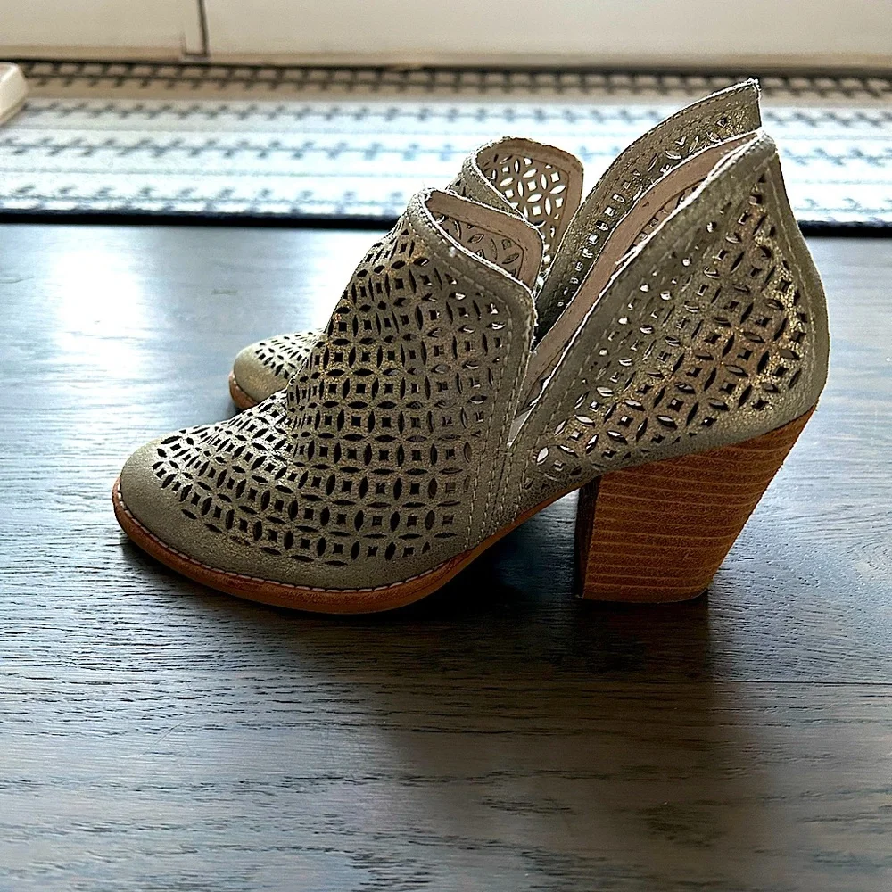 Jeffrey Campbell Sage Laser-Cut Leather Ankle Booties
